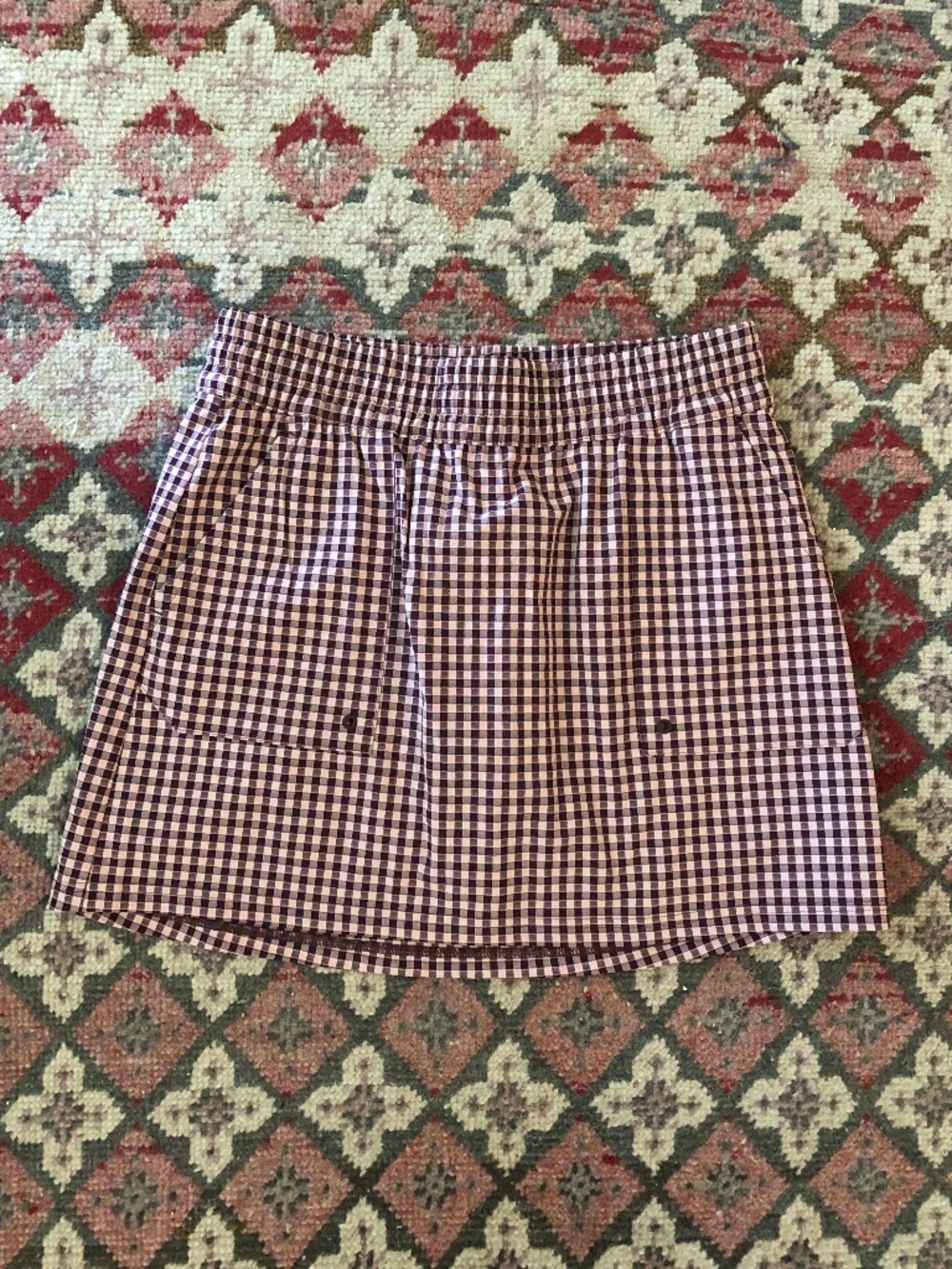 Adidas Ultimate360 Gingham Skort sz M Burgundy Oxblood